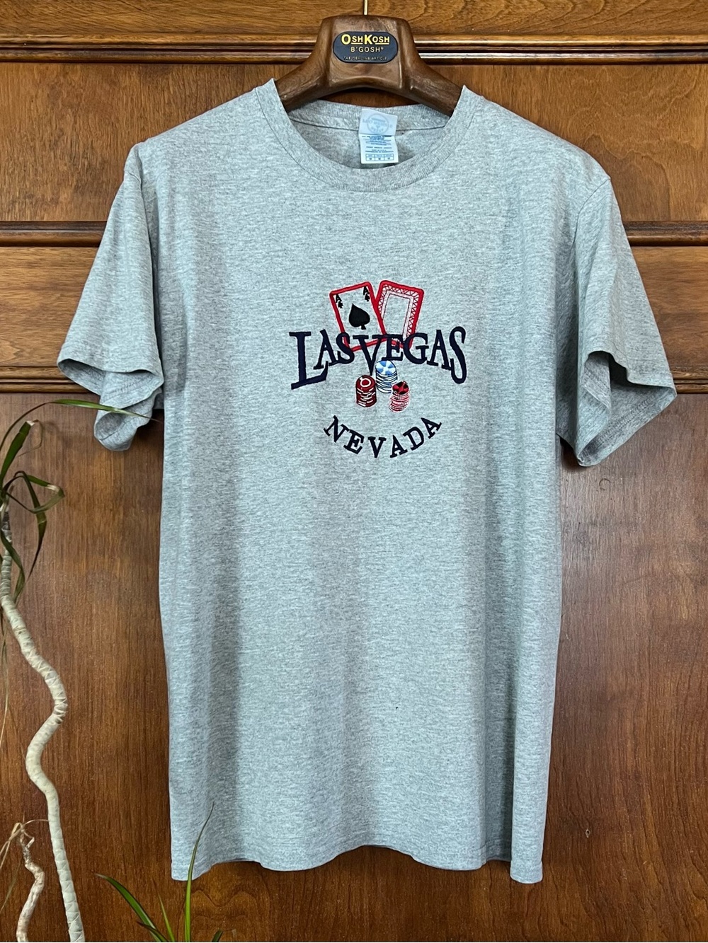 Las Vegas Nevada Embroidered Graphic Tee - Gray